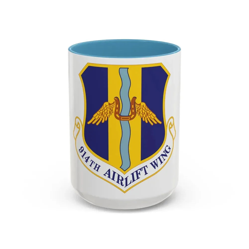914th Airlift Wing (U.S. Air Force) Accent Coffee Mug 15oz Light Blue - Go Mug Yourself