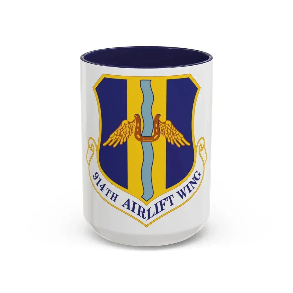 914th Airlift Wing (U.S. Air Force) Accent Coffee Mug 15oz Navy - Go Mug Yourself