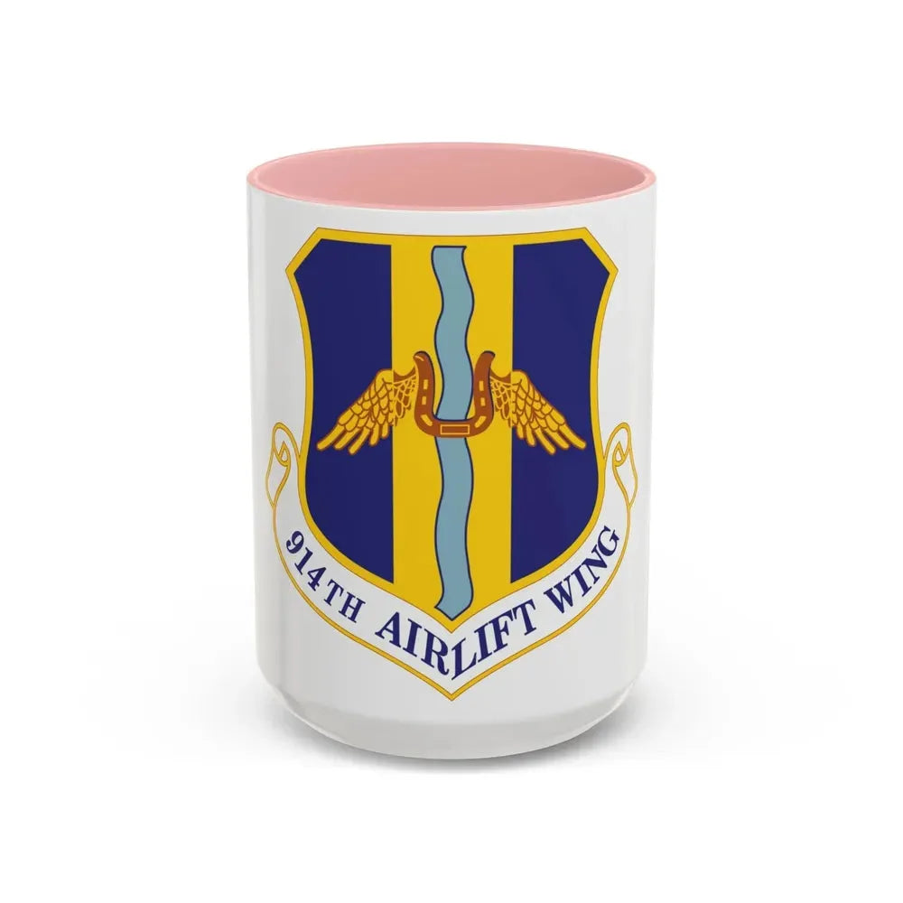 914th Airlift Wing (U.S. Air Force) Accent Coffee Mug 15oz Pink - Go Mug Yourself
