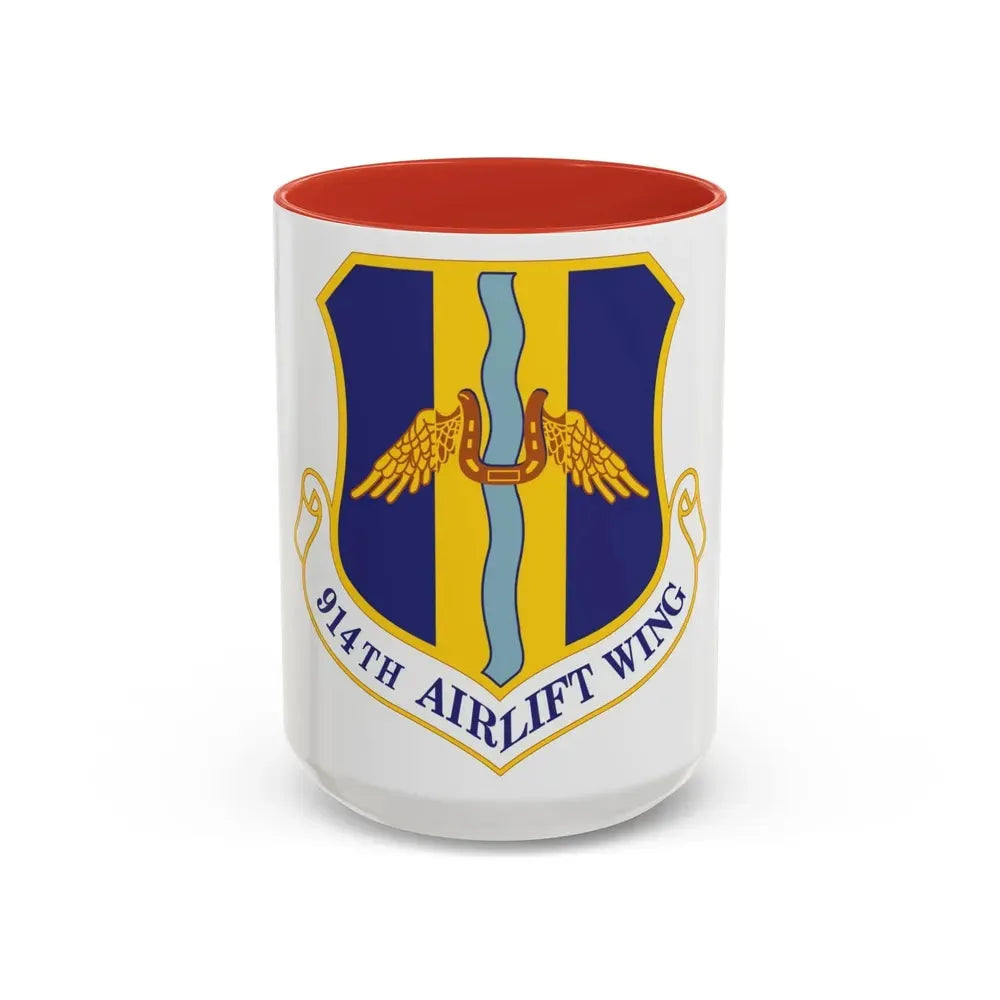 914th Airlift Wing (U.S. Air Force) Accent Coffee Mug 15oz Red - Go Mug Yourself