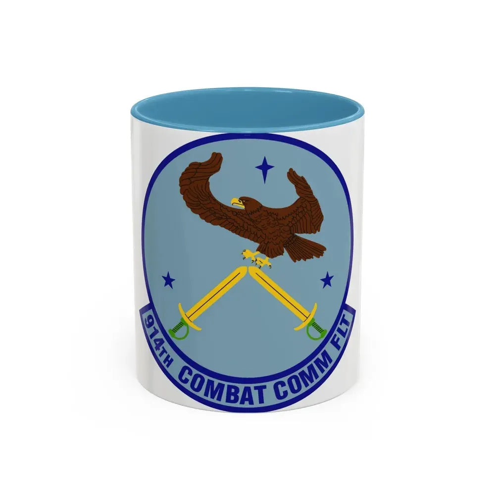 914th Combat Communications Flight (U.S. Air Force) Accent Coffee Mug 11oz Light Blue - Go Mug Yourself