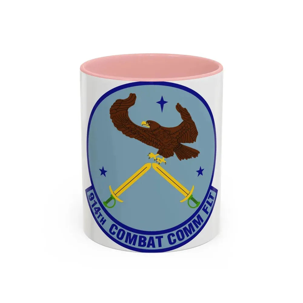 914th Combat Communications Flight (U.S. Air Force) Accent Coffee Mug 11oz Pink - Go Mug Yourself