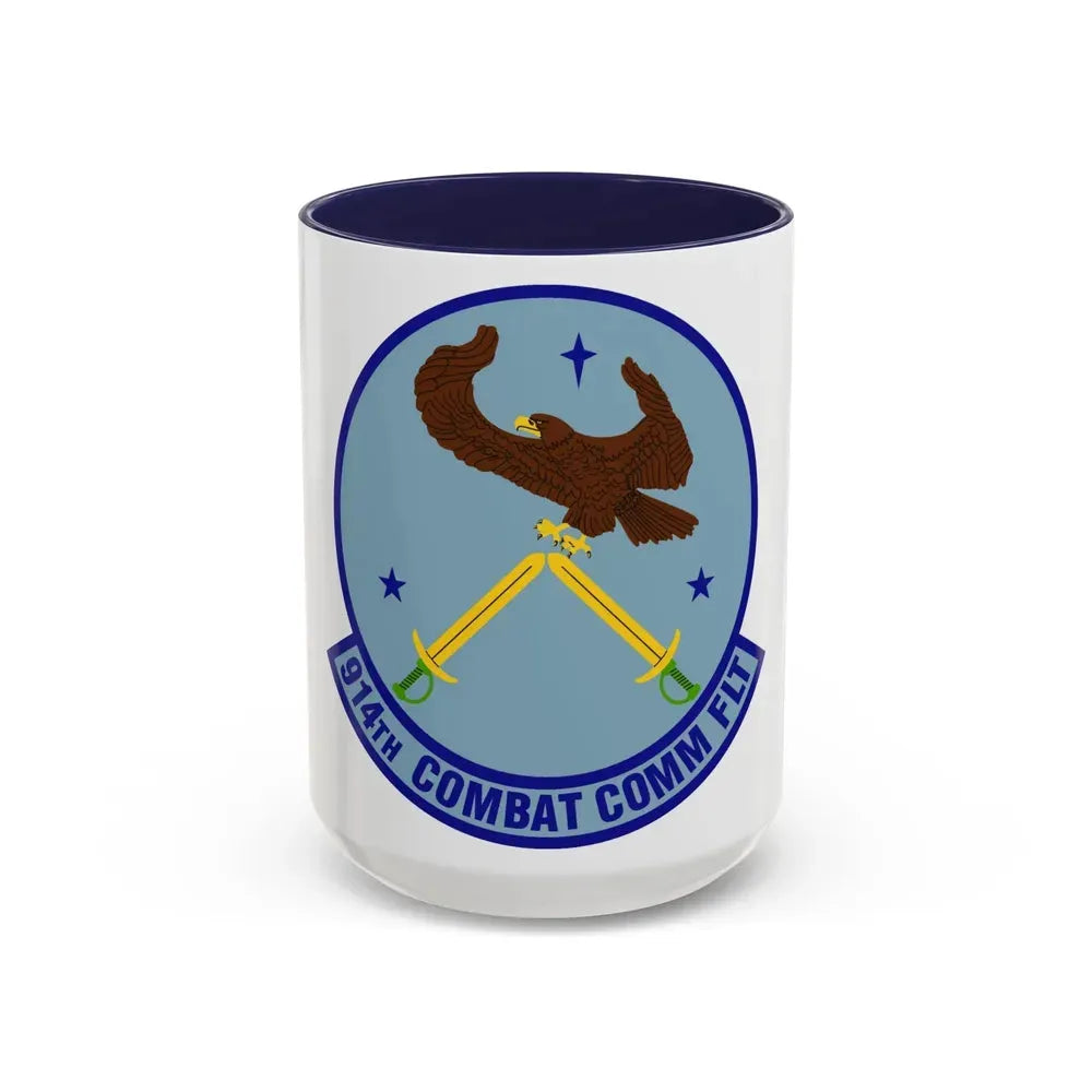 914th Combat Communications Flight (U.S. Air Force) Accent Coffee Mug 15oz Navy - Go Mug Yourself