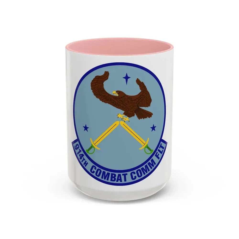 914th Combat Communications Flight (U.S. Air Force) Accent Coffee Mug 15oz Pink - Go Mug Yourself