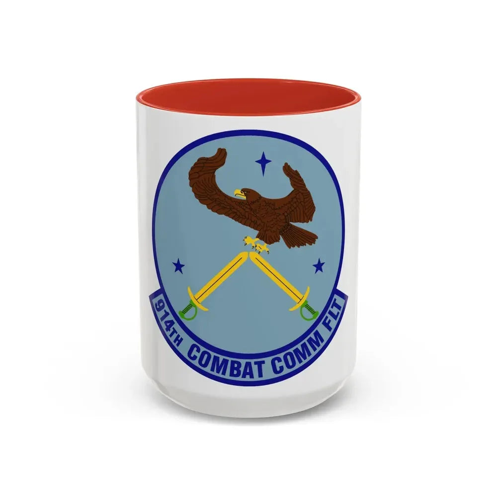 914th Combat Communications Flight (U.S. Air Force) Accent Coffee Mug 15oz Red - Go Mug Yourself