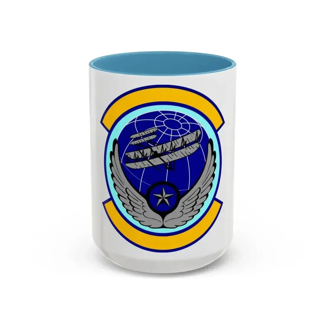 916 Aircraft Maintenance Squadron AFRC (U.S. Air Force) Accent Coffee Mug 15oz Light Blue - Go Mug Yourself