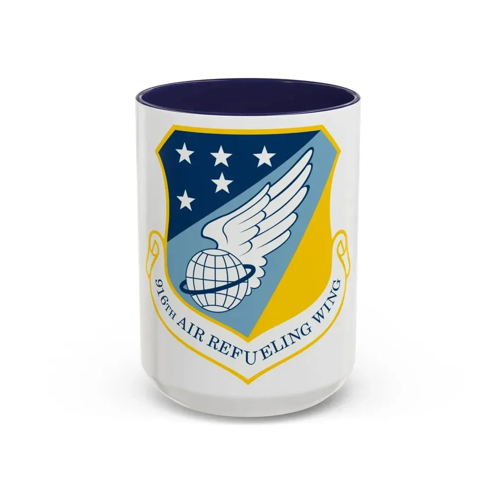 916th Air Refueling Wing (U.S. Air Force) Accent Coffee Mug 15oz Navy - Go Mug Yourself