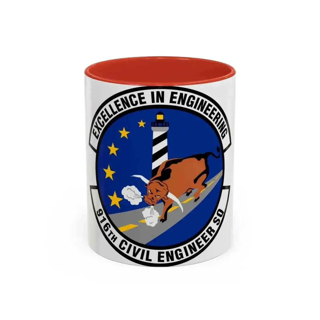 916th Civil Engineer Squadron (U.S. Air Force) Accent Coffee Mug 11oz Red - Go Mug Yourself