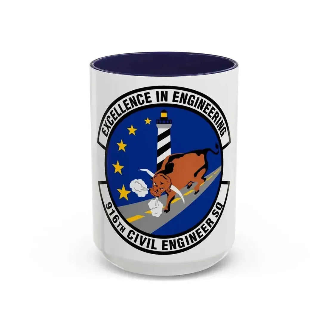 916th Civil Engineer Squadron (U.S. Air Force) Accent Coffee Mug 15oz Navy - Go Mug Yourself