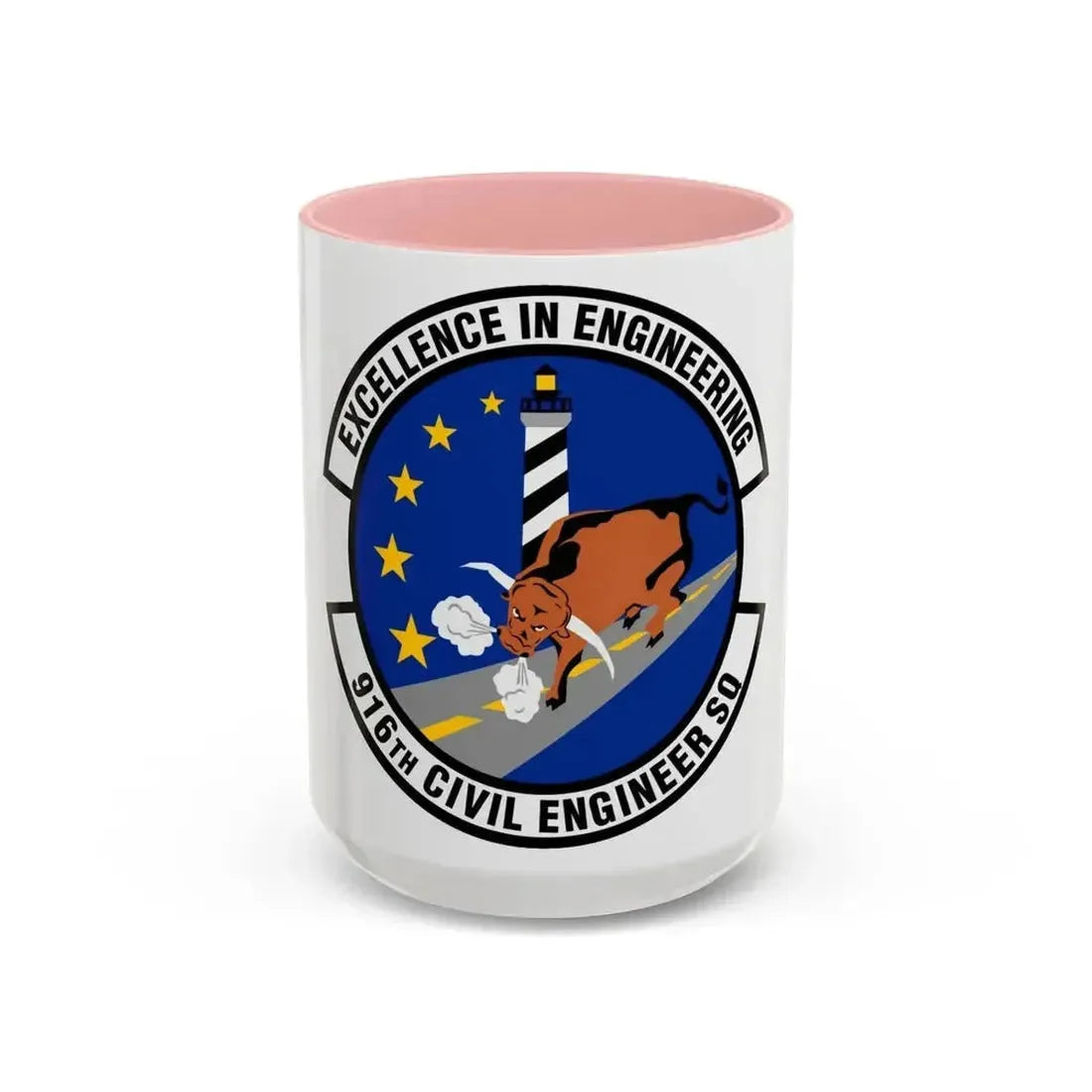 916th Civil Engineer Squadron (U.S. Air Force) Accent Coffee Mug 15oz Pink - Go Mug Yourself
