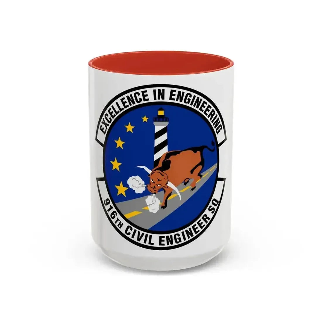 916th Civil Engineer Squadron (U.S. Air Force) Accent Coffee Mug 15oz Red - Go Mug Yourself