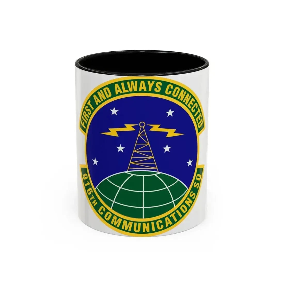 916th Communications Squadron (U.S. Air Force) Accent Coffee Mug 11oz Black - Go Mug Yourself