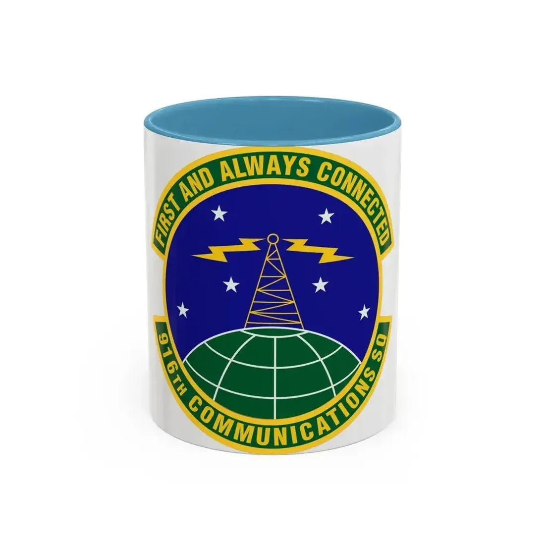 916th Communications Squadron (U.S. Air Force) Accent Coffee Mug 11oz Light Blue - Go Mug Yourself