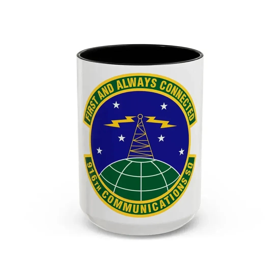 916th Communications Squadron (U.S. Air Force) Accent Coffee Mug 15oz Black - Go Mug Yourself