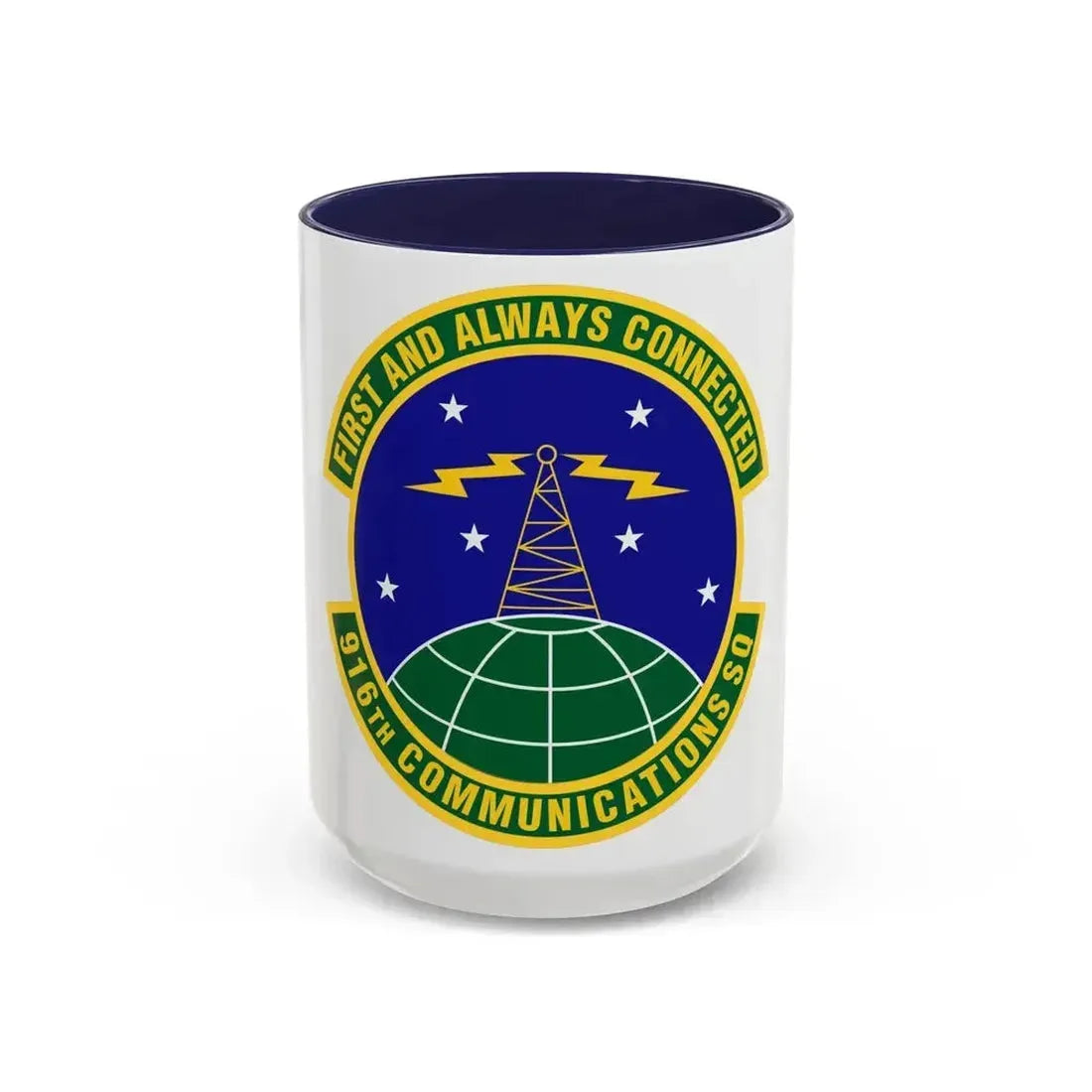 916th Communications Squadron (U.S. Air Force) Accent Coffee Mug 15oz Navy - Go Mug Yourself