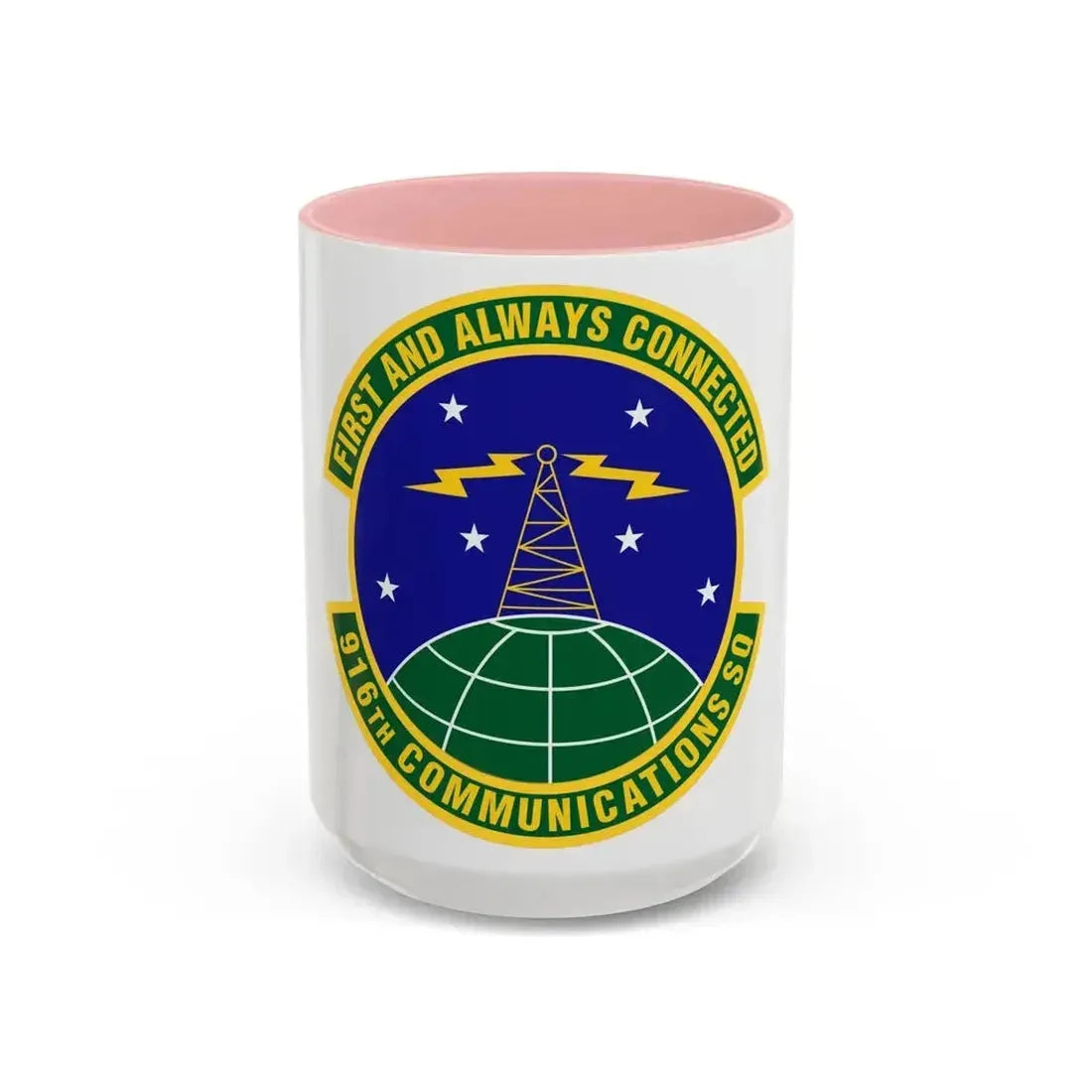 916th Communications Squadron (U.S. Air Force) Accent Coffee Mug 15oz Pink - Go Mug Yourself