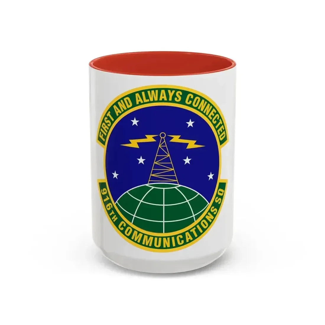 916th Communications Squadron (U.S. Air Force) Accent Coffee Mug 15oz Red - Go Mug Yourself