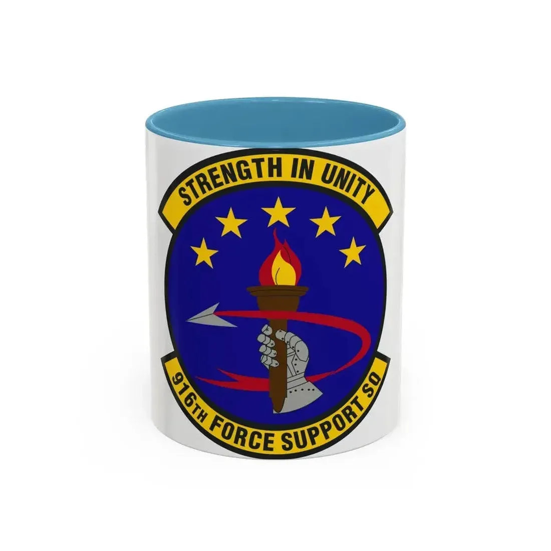 916th Force Support Squadron (U.S. Air Force) Accent Coffee Mug 11oz Light Blue - Go Mug Yourself