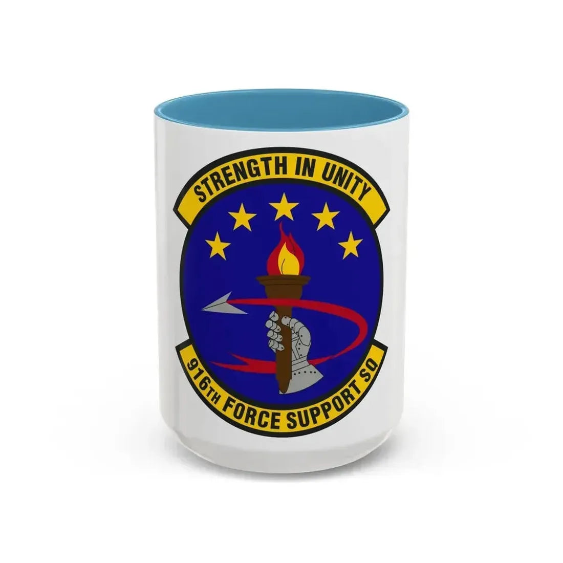 916th Force Support Squadron (U.S. Air Force) Accent Coffee Mug 15oz Light Blue - Go Mug Yourself