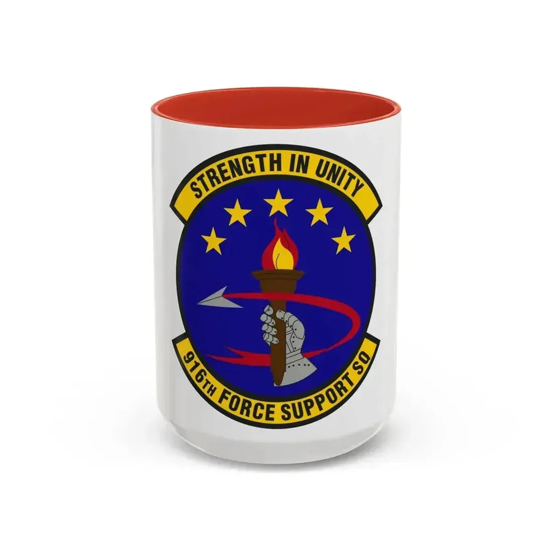 916th Force Support Squadron (U.S. Air Force) Accent Coffee Mug 15oz Red - Go Mug Yourself