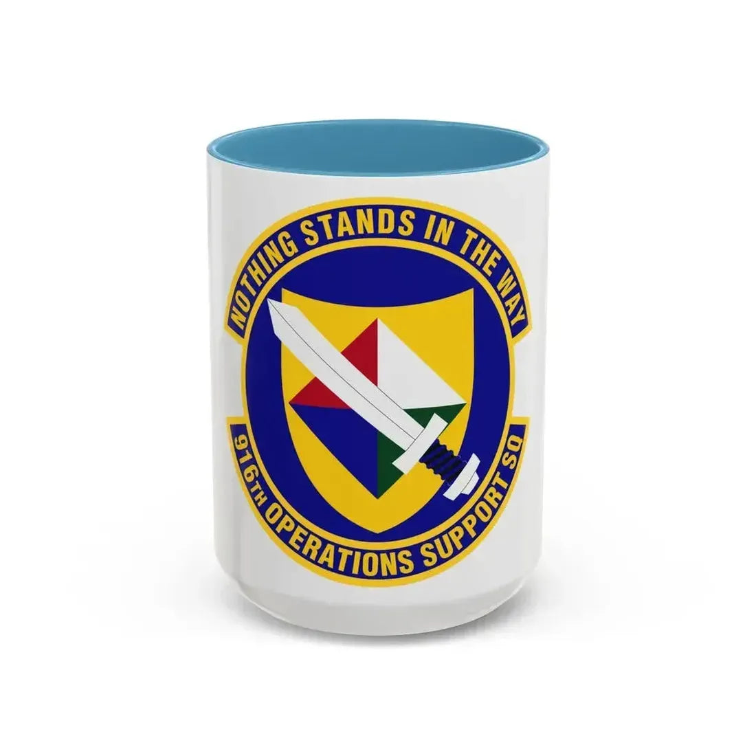 916th Operations Support Squadron (U.S. Air Force) Accent Coffee Mug 15oz Light Blue - Go Mug Yourself