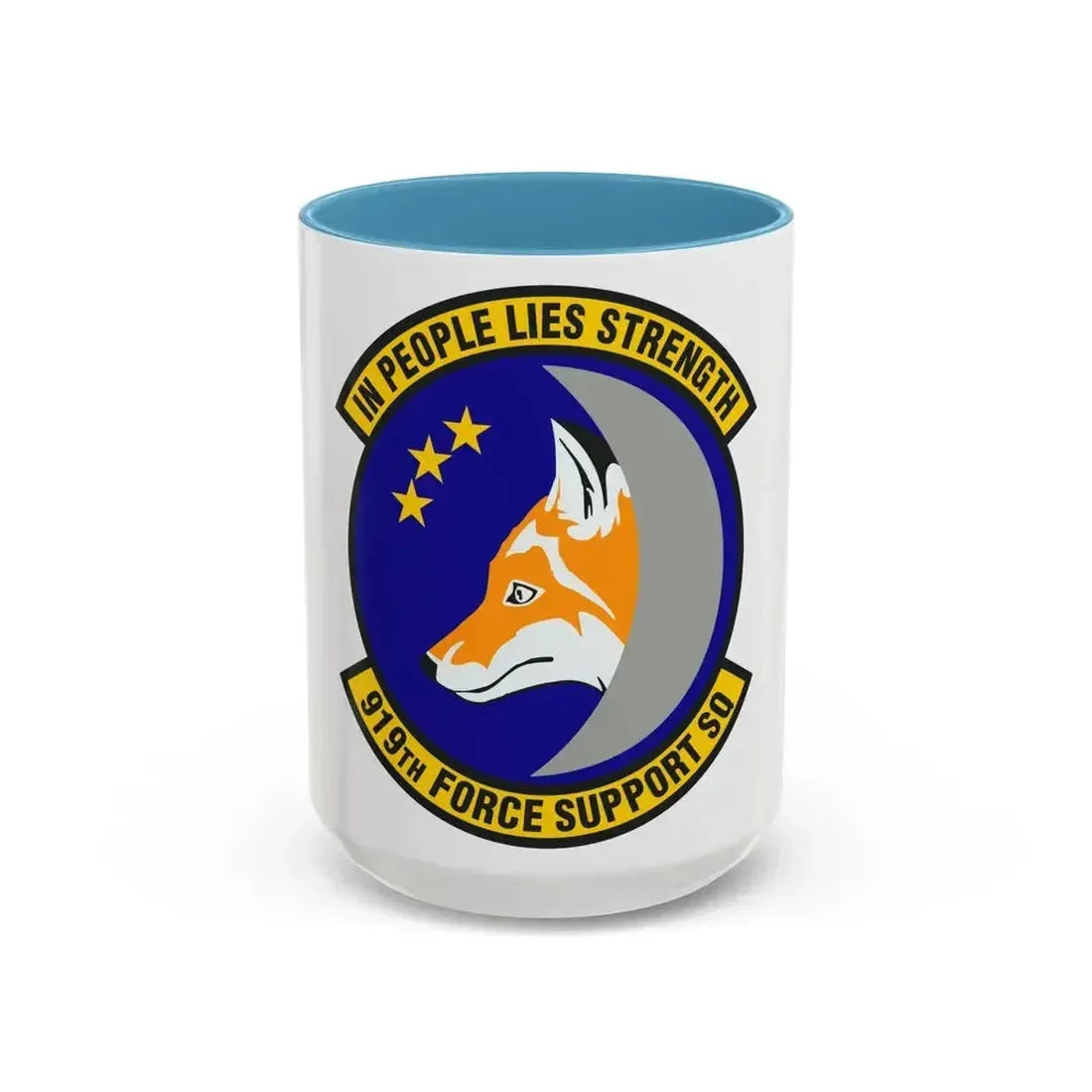 919th Force Support Squadron (U.S. Air Force) Accent Coffee Mug 15oz Light Blue - Go Mug Yourself