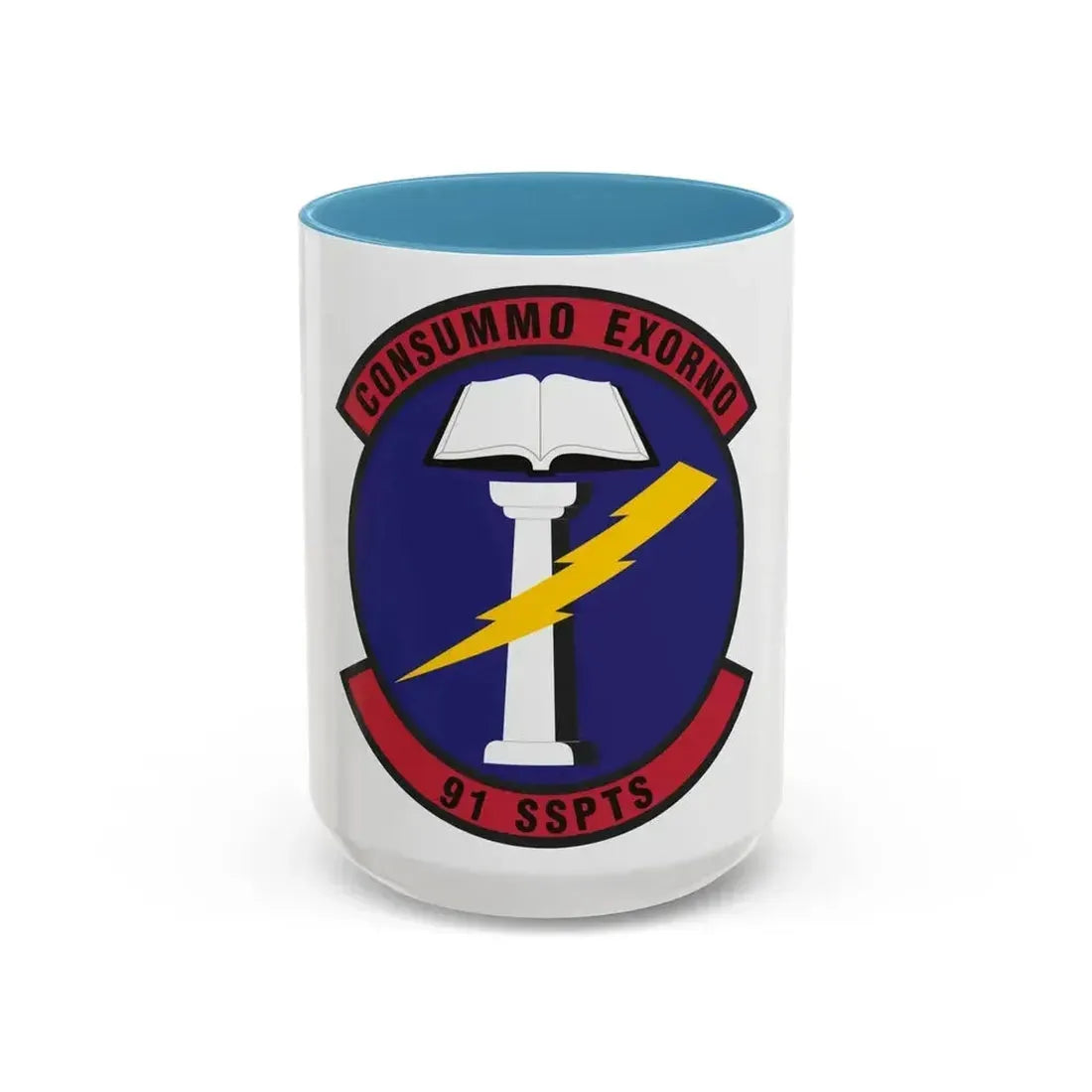 91st Security Support Squadron (U.S. Air Force) Accent Coffee Mug 15oz Light Blue - Go Mug Yourself