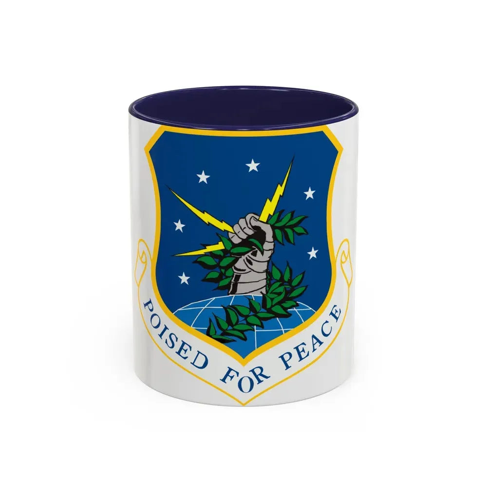 91st Space Wing (U.S. Air Force) Accent Coffee Mug 11oz Navy - Go Mug Yourself