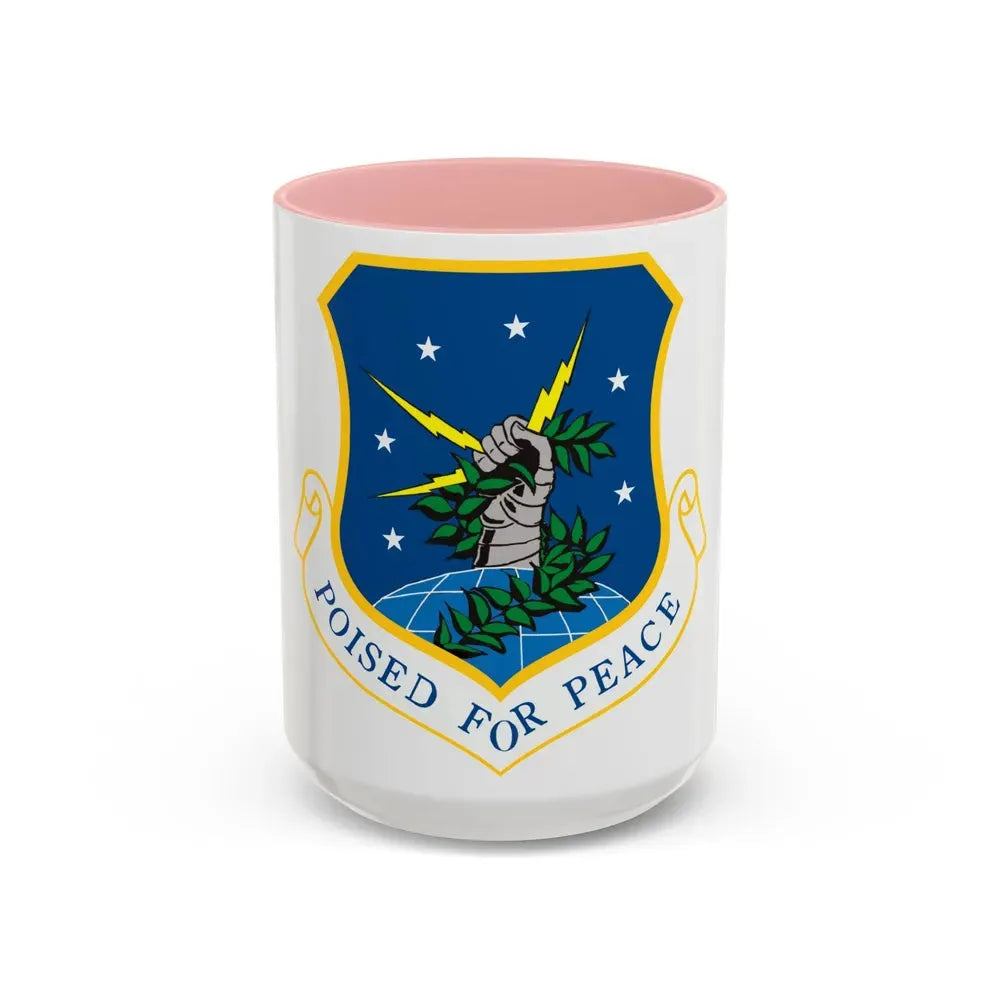91st Space Wing (U.S. Air Force) Accent Coffee Mug 15oz Pink - Go Mug Yourself