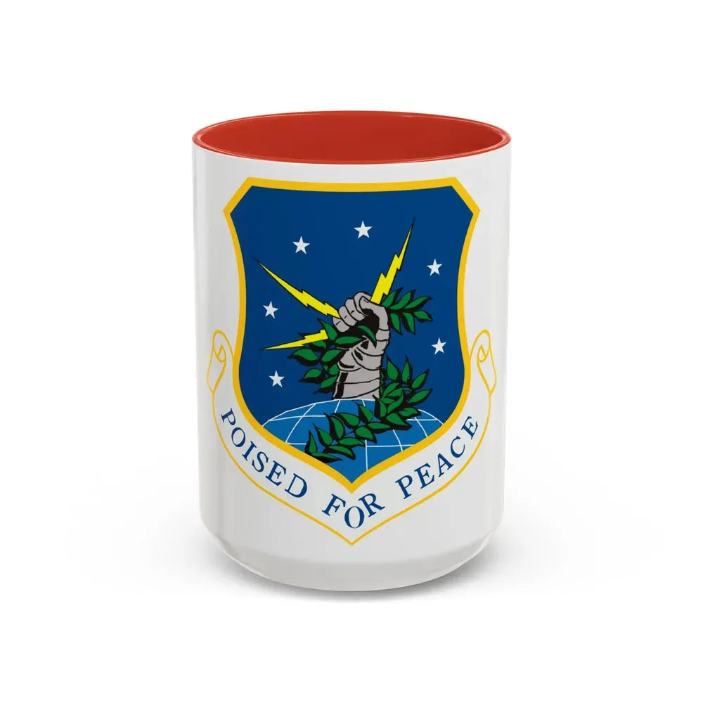 91st Space Wing (U.S. Air Force) Accent Coffee Mug 15oz Red - Go Mug Yourself