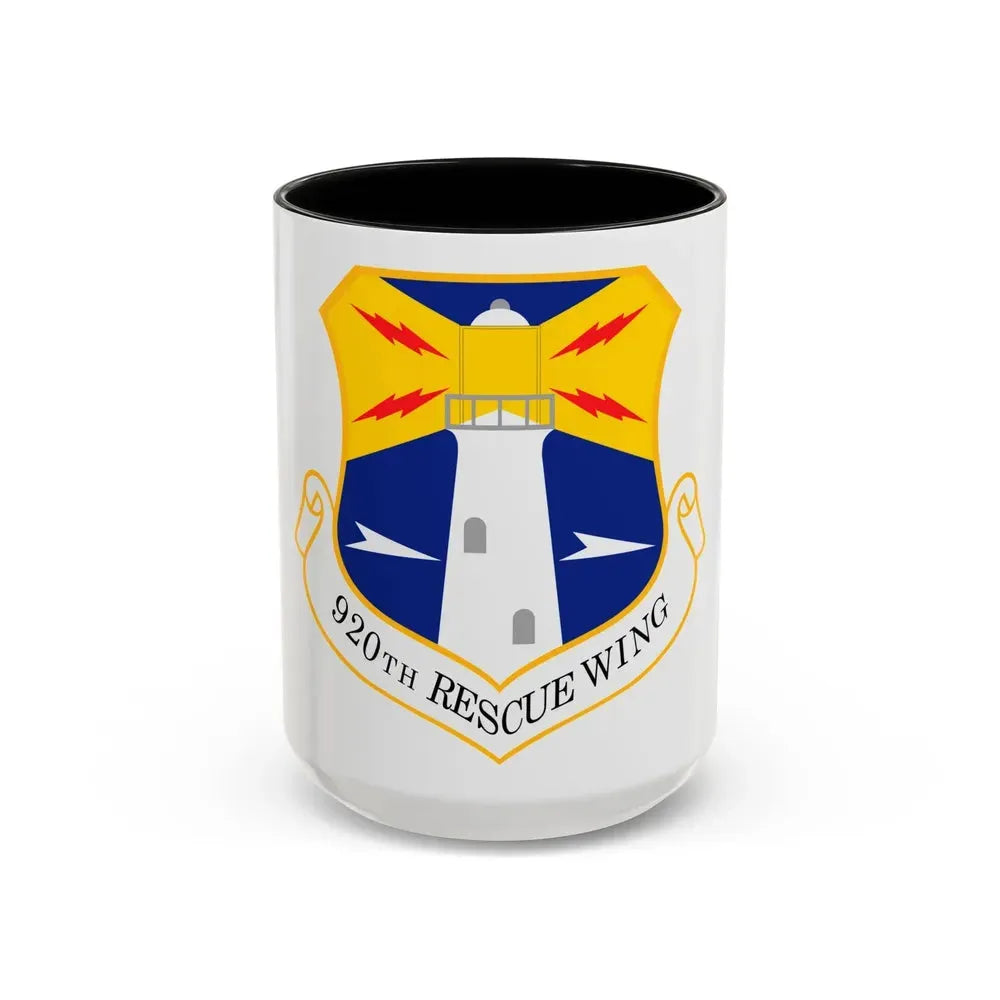 920th Rescue Wing (U.S. Air Force) Accent Coffee Mug 15oz Black - Go Mug Yourself