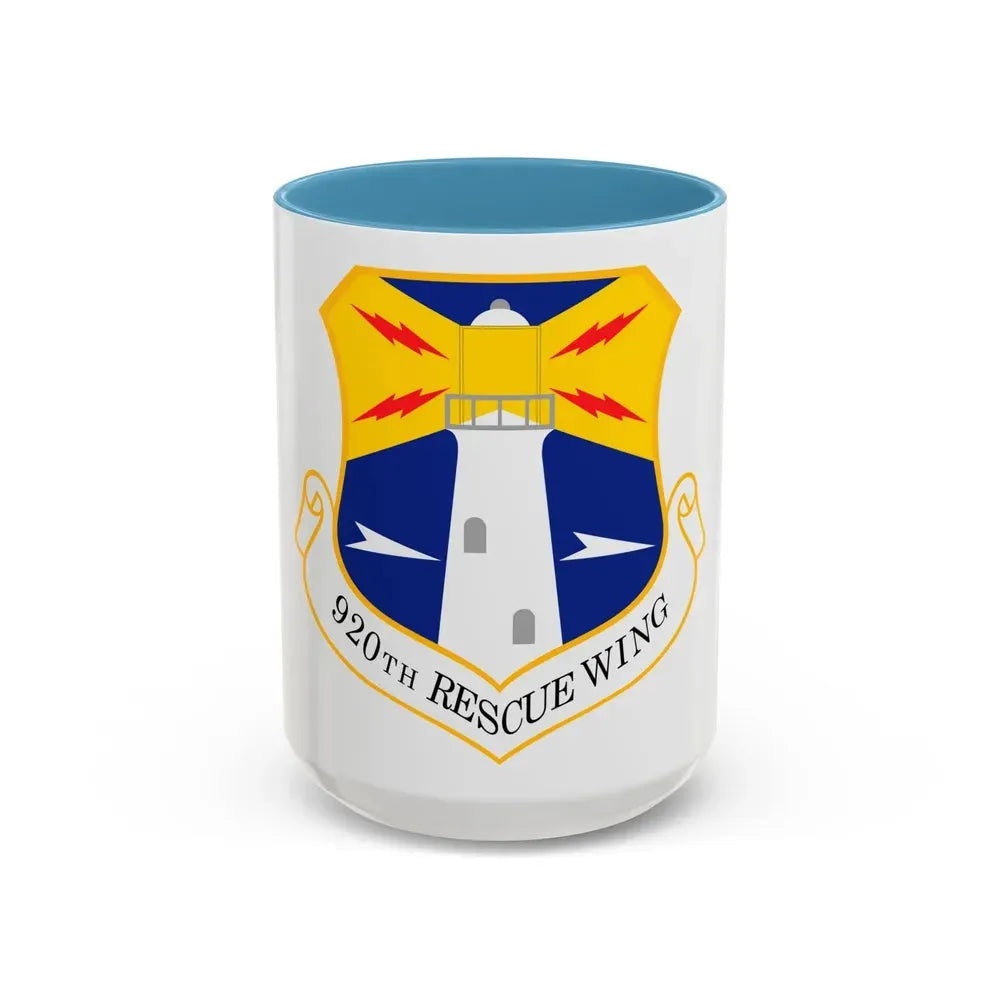 920th Rescue Wing (U.S. Air Force) Accent Coffee Mug 15oz Light Blue - Go Mug Yourself