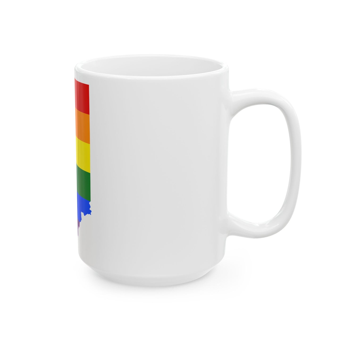 LGBT flag map of Indiana (United States) White Coffee Mug