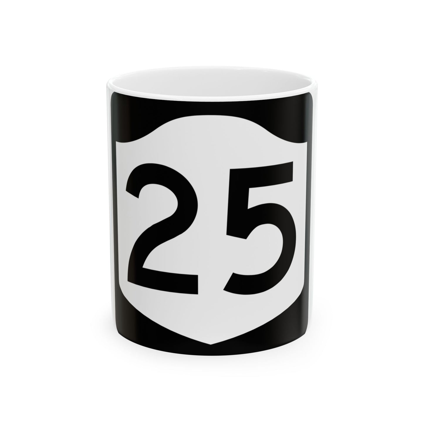 NY-25 (New York) (Road Sign) White Coffee Mug