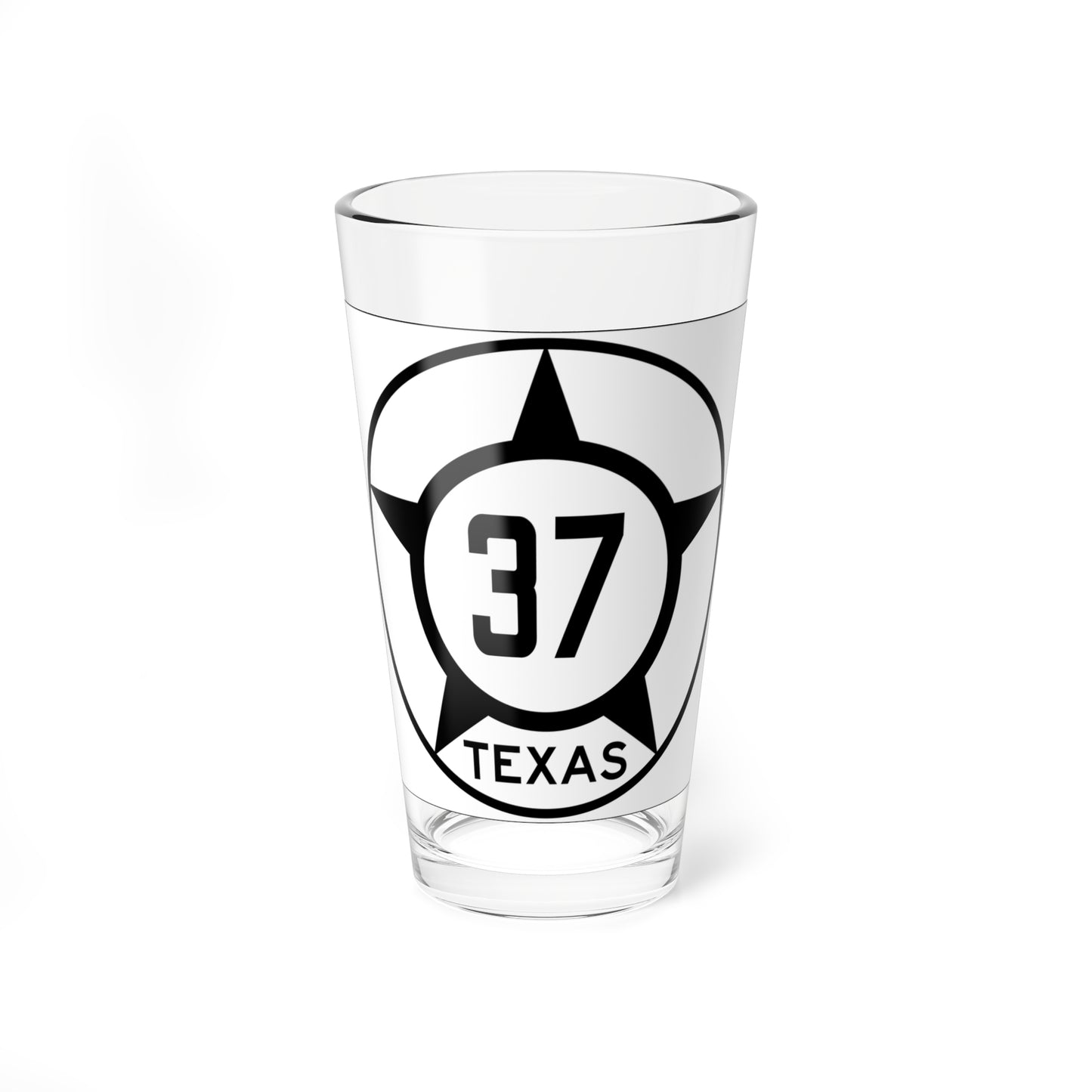 Old Texas 37 (Texas) (Road Sign) Pint Glss 16oz