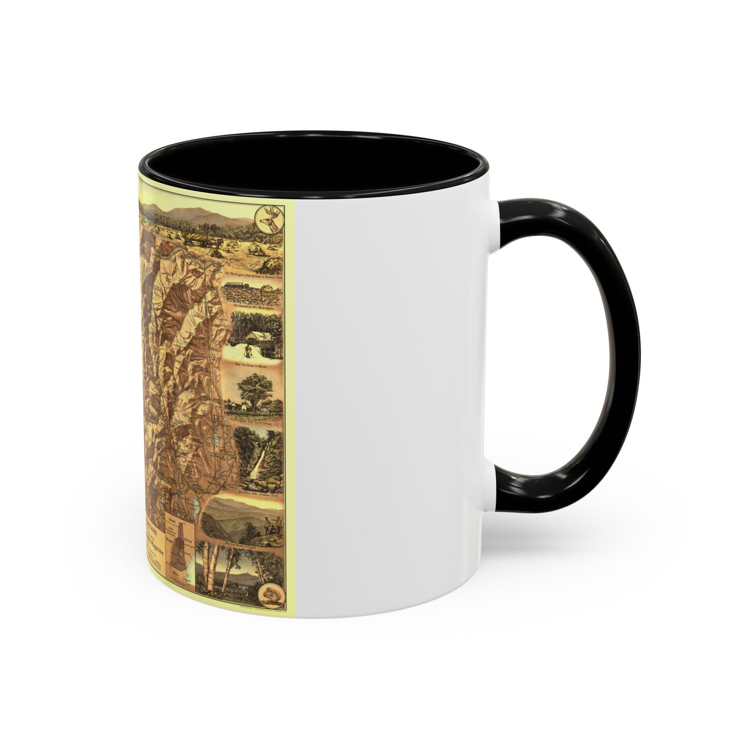 USA - New Hampshire's White Mountains (1937) (Map) Accent Coffee Mug-Go Mug Yourself