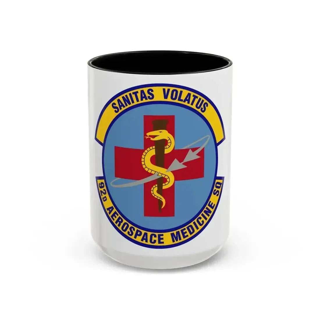 92d Aerospace Medicine Squadron (U.S. Air Force) Accent Coffee Mug 15oz Black - Go Mug Yourself