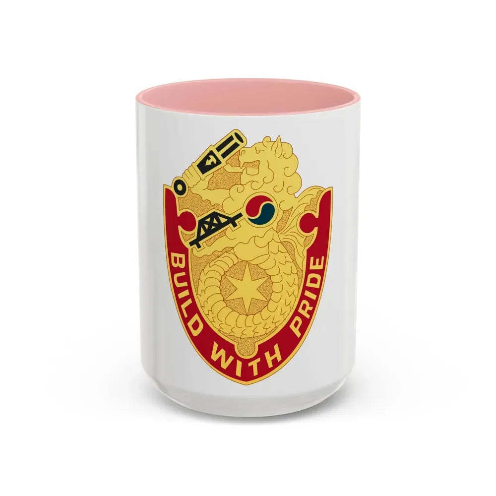 93 Engineer Battalion (U.S. Army) Accent Coffee Mug 15oz Pink - Go Mug Yourself