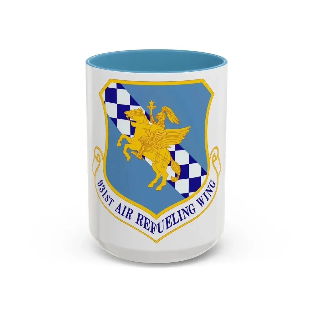 931 Air Refueling Wing AFRC (U.S. Air Force) Accent Coffee Mug 15oz Light Blue - Go Mug Yourself