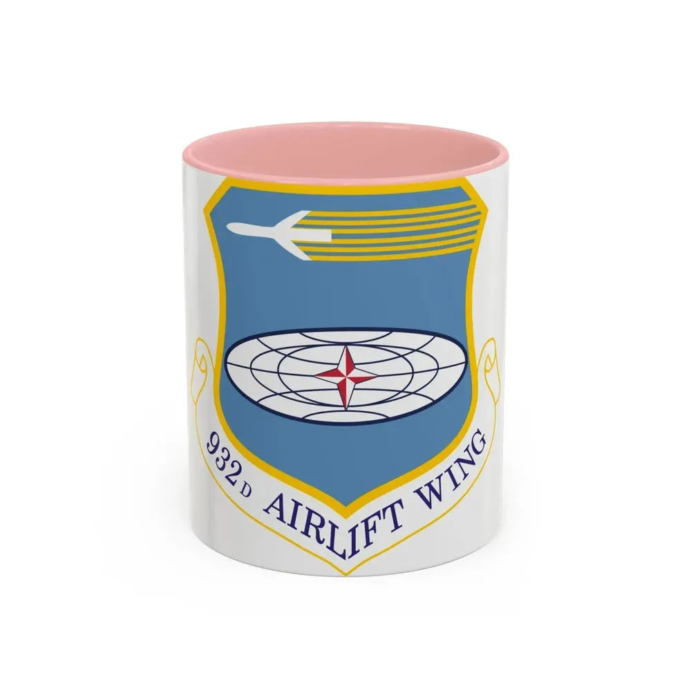 932 Airlift Wing AFRC (U.S. Air Force) Accent Coffee Mug 11oz Pink - Go Mug Yourself