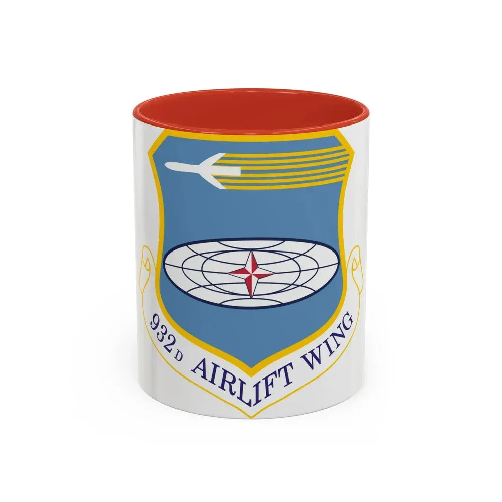 932 Airlift Wing AFRC (U.S. Air Force) Accent Coffee Mug 11oz Red - Go Mug Yourself