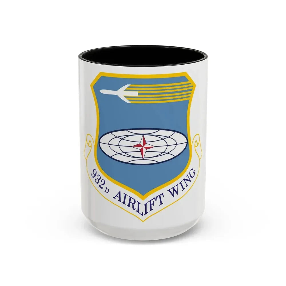 932 Airlift Wing AFRC (U.S. Air Force) Accent Coffee Mug 15oz Black - Go Mug Yourself