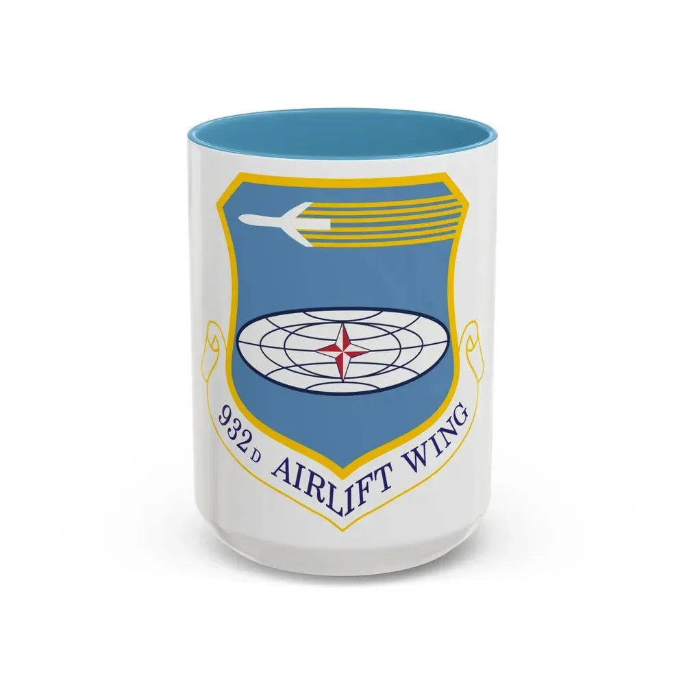 932 Airlift Wing AFRC (U.S. Air Force) Accent Coffee Mug 15oz Light Blue - Go Mug Yourself