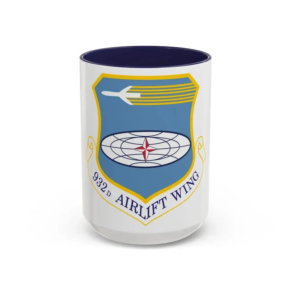 932 Airlift Wing AFRC (U.S. Air Force) Accent Coffee Mug 15oz Navy - Go Mug Yourself