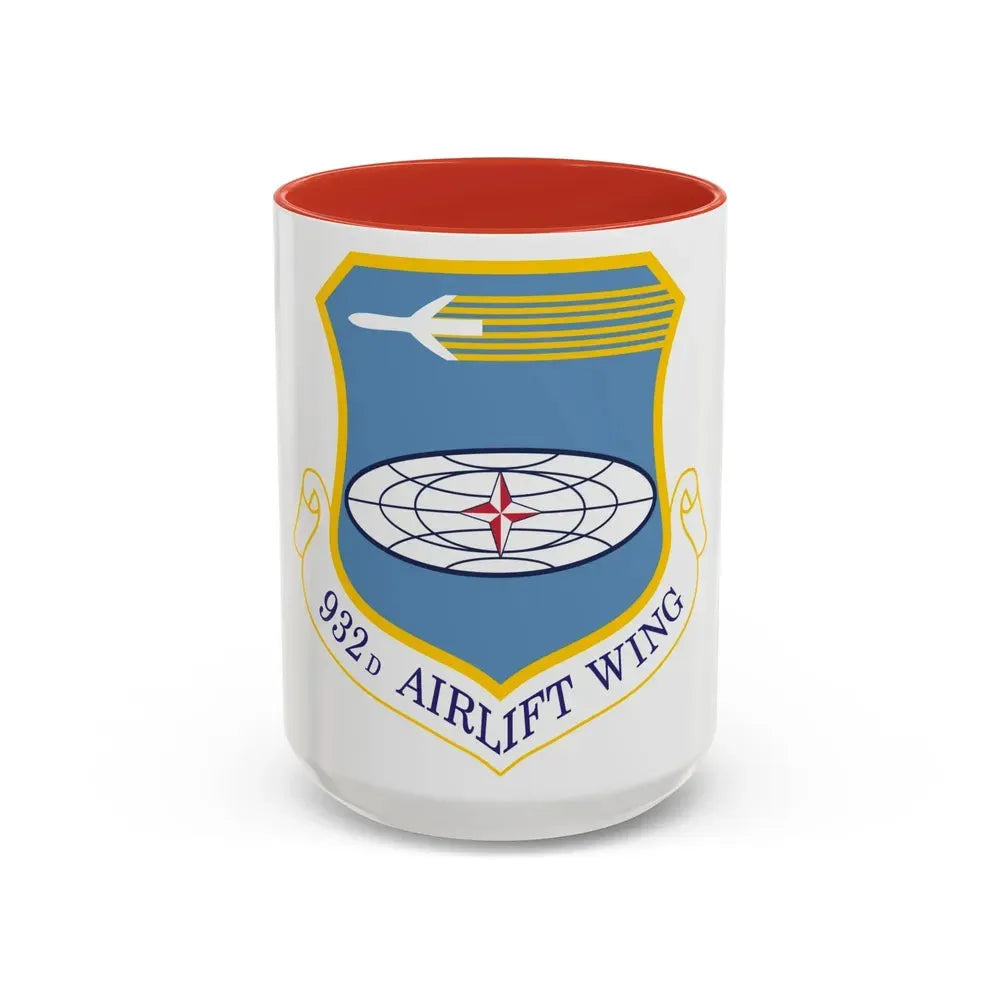 932 Airlift Wing AFRC (U.S. Air Force) Accent Coffee Mug 15oz Red - Go Mug Yourself
