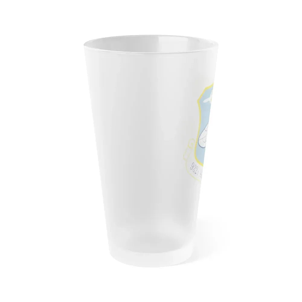 932 Airlift Wing AFRC (U.S. Air Force) Frosted Pint Glass 16oz - Go Mug Yourself
