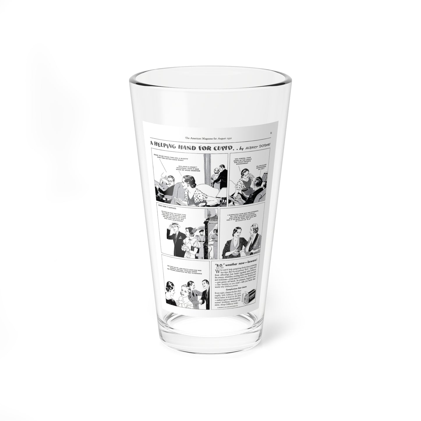 Lifeboy ad, The American Magazine, August 1932 - Pint Glass 16oz