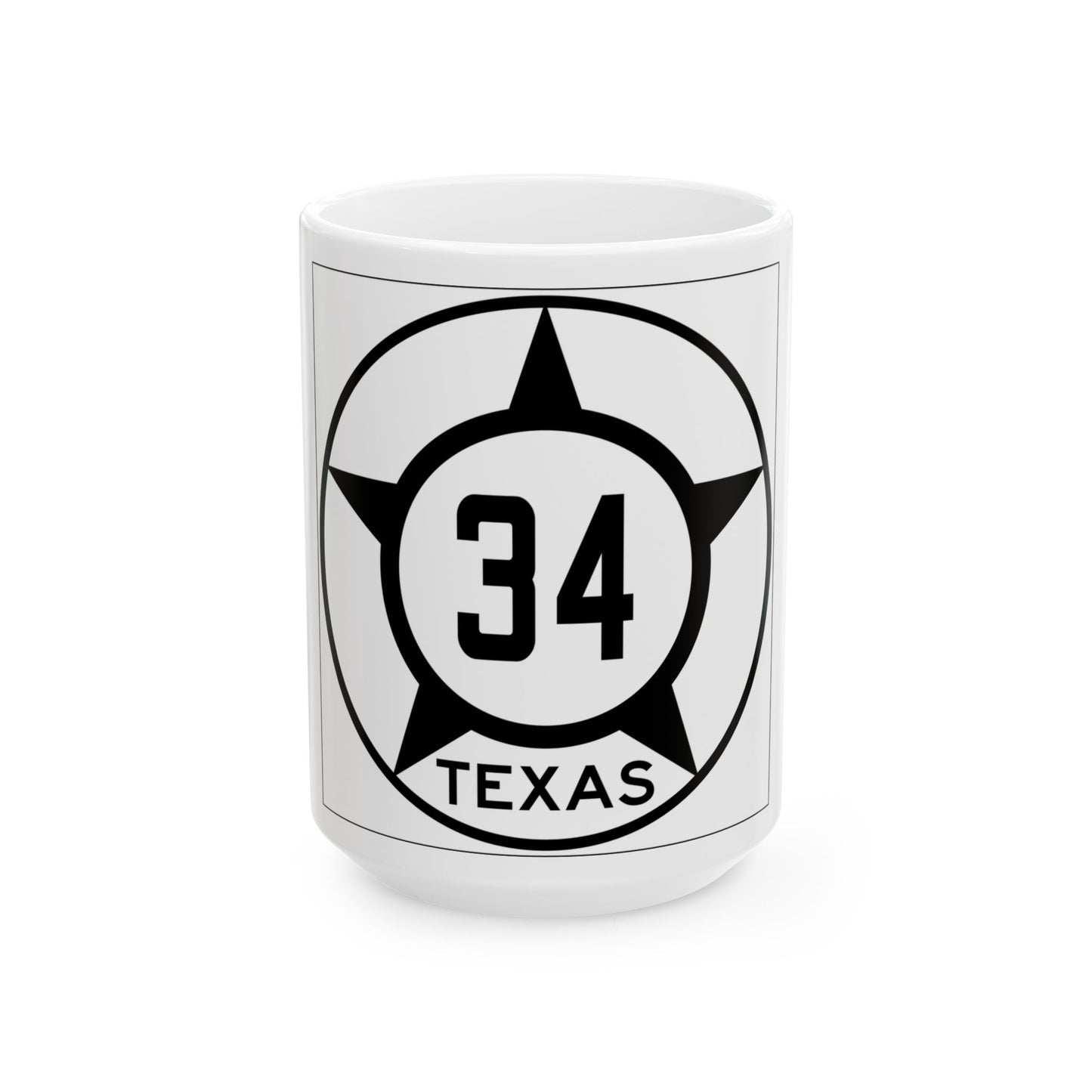 Old Texas 34 (Texas) (Road Sign) White Coffee Mug