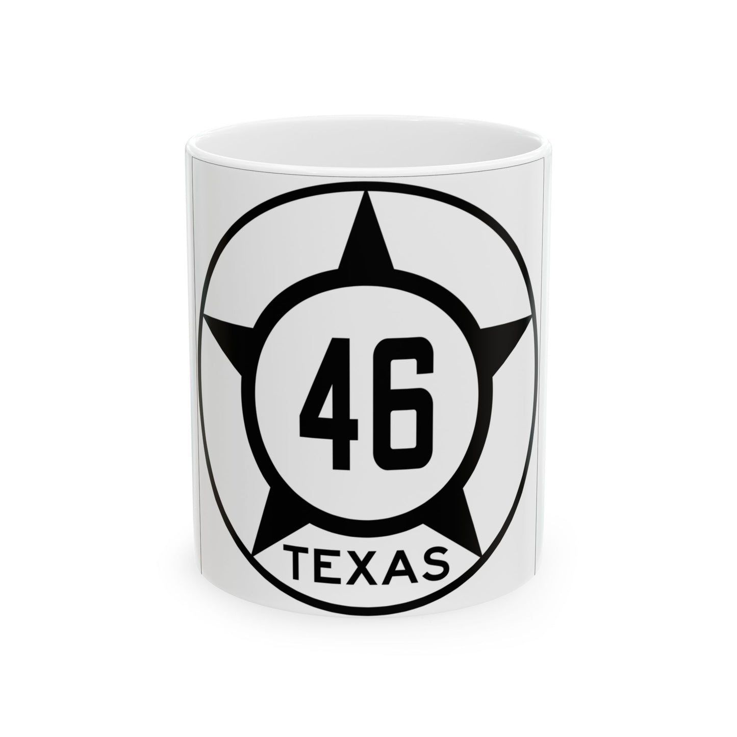 Old Texas 46 (Texas) (Road Sign) White Coffee Mug