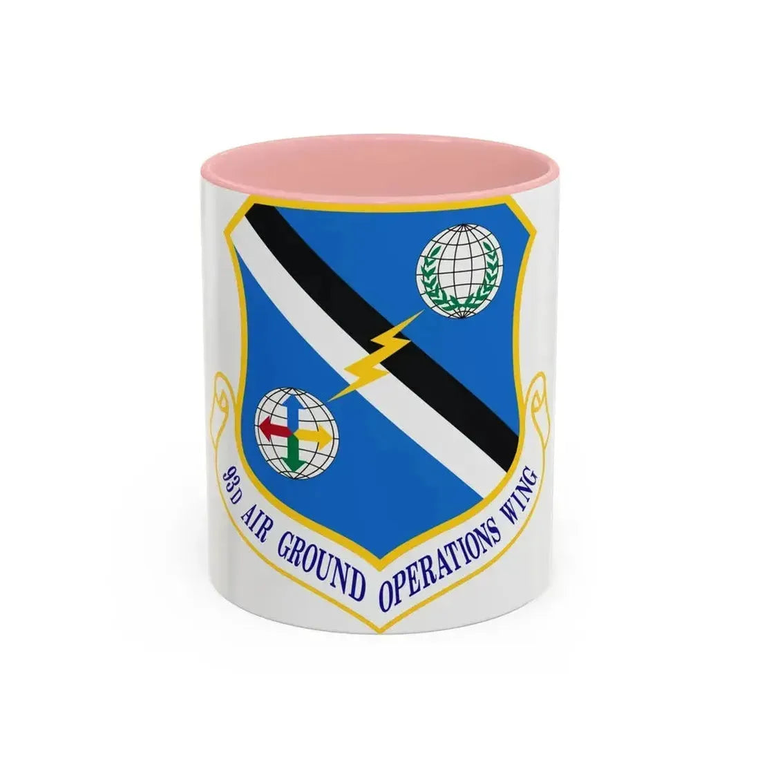 93d Air Ground Operations Wing Emblem (U.S. Air Force) Accent Coffee Mug 11oz Pink - Go Mug Yourself